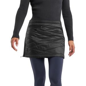 Fisoew Women’s Puffer Quilted Skirts Winter Outdoor Zipper Insulated Skirts for Hiking Running Golf with Pockets(Black)