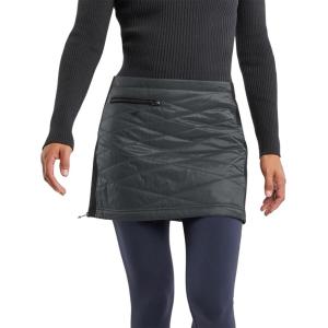 Fisoew Women’s Puffer Quilted Skirts Winter Outdoor Zipper Insulated Skirts for Hiking Running Golf with Pockets(Dark Grey)