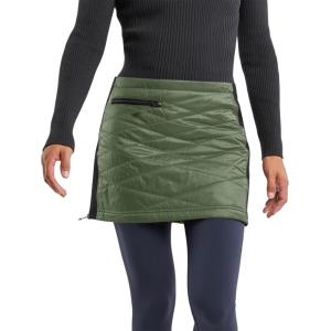 Fisoew Women’s Puffer Quilted Skirts Winter Outdoor Zipper Insulated Skirts for Hiking Running Golf with Pockets(Green)