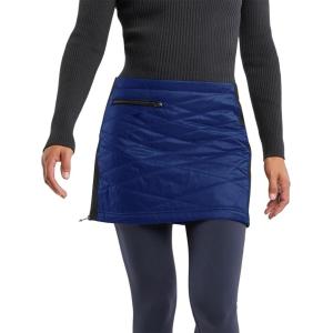 Fisoew Women’s Puffer Quilted Skirts Winter Outdoor Zipper Insulated Skirts for Hiking Running Golf with Pockets(Navy Blue)
